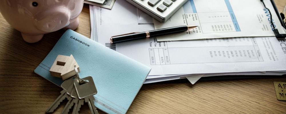 Flat lay of real estate concept